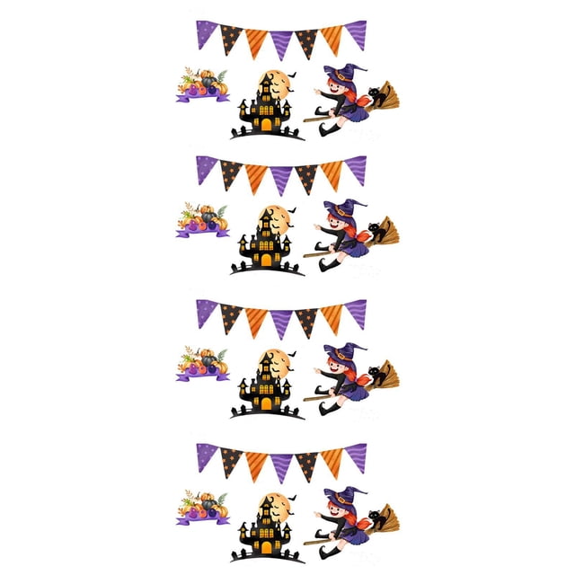 4 pegatinas de pared de PVC para niña de Halloween, decoraciones modernas prácticas para sala de juegos, comedor, sala de estar