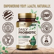 Probiotics 50 Billion CFU per Serving - 10 Strains + Prebiotics - Digestive Health, Gut & Immune Support - Occasional Constipation, Gas & Bloating Support for Women & Men, Bottled USA - 60 Capsules