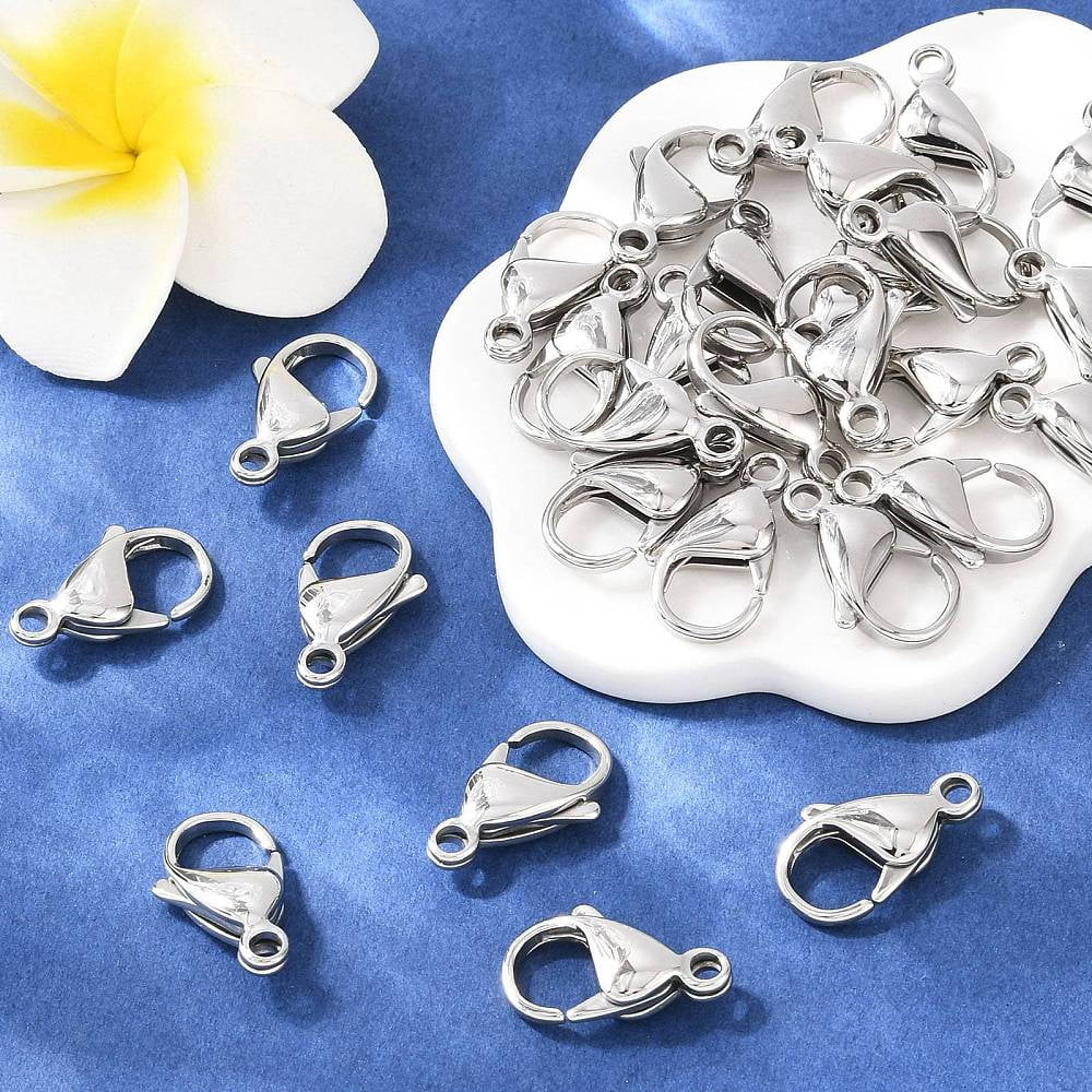 Resistant 316 Surgical Stainless Steel Lobster Claw Clasps Stainless Steel Color 19x12mm Hole: 2mm DIY