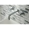 thumbnail image 2 of Kingston Brass  Manhattan Two-Handle 3-Hole Wall Mount Bathroom Faucet Matte Black Matte, 2 of 5