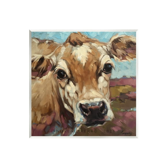 Stupell Rural Cow Painting Country Farm Animals & Insects Painting Wall Plaque Unframed Art Print Wall Art