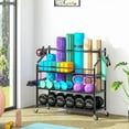 thumbnail image 3 of Aboxoo Storage Rack with Large Sports Equipment Organizer Cart, Black, 3 of 7