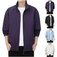 thumbnail image 5 of WREESH Fashion Jacket Men'S Casual Sports Daily Outdoor Stand Collar Long Sleeve Jacket Purple, 5 of 5