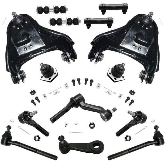 Detroit Axle - 14pc Suspension Kit for 4WD Chevy GMC Jimmy S10 Blazer Sonoma Bravada Upper Control Arms with Ball Joints Sway Bars Tie Rods Adjusting Sleeves Lower Ball Joints Idler Pitman Arm
