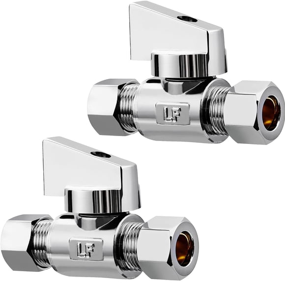 Válvula angular Minimprover de latón cromado de 1/4" - paquete de 2