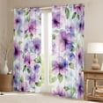 thumbnail image 2 of Homewish Purple Flowers Blackout Curtains Set of 2 (52x84 Each) for Female Men Adults,Spring Garden Window Curtains,Chic Floral Blossoms Curtains and Drapes,Breathable Home Decor, 2 of 6