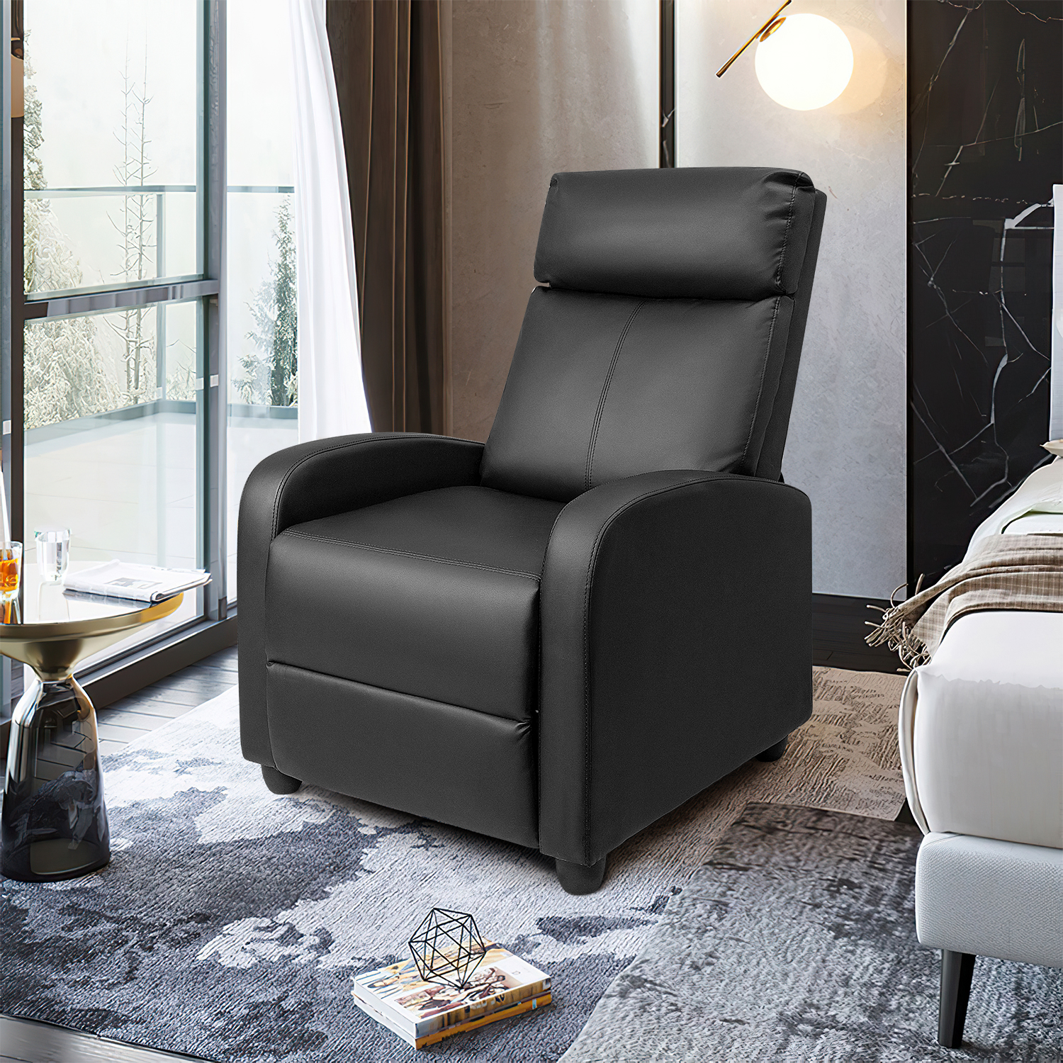 Homall Massage Recliner Chair, Single Sofa Black photo 5