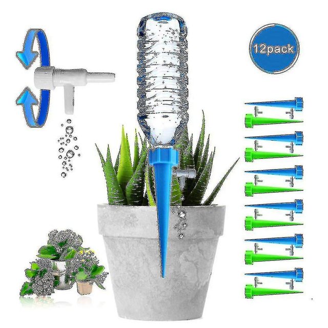 12 Pack Plant Automatic Watering Device,self Spikes System With Slow Se Control Valve,dripper L High Quality