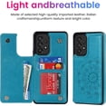 thumbnail image 2 of Case for Samsung Galaxy A53 5G, Luxury PU Leather Flip Case [Two Magnetic Clasp] [Card Slots] Stand Function Embossed Mandala Pattern Flower Durable Soft TPU Back Wallet Cover - Blue, 2 of 14