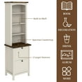 thumbnail image 6 of FIAKOA Bookshelf with Storage Cabinet Set of 2, 71" Tall Rustic Wood Bookcases with Adjustable Shelves and File Drawers, Farmhouse Bookshelves for Home Office or Living Room(White), 6 of 7