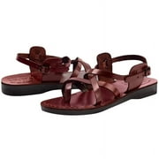 Holy Land Market Men/Women Biblical Jesus Leather Sandals/Slides From Jerusalem (Jesus Style IV) (41 M EU)