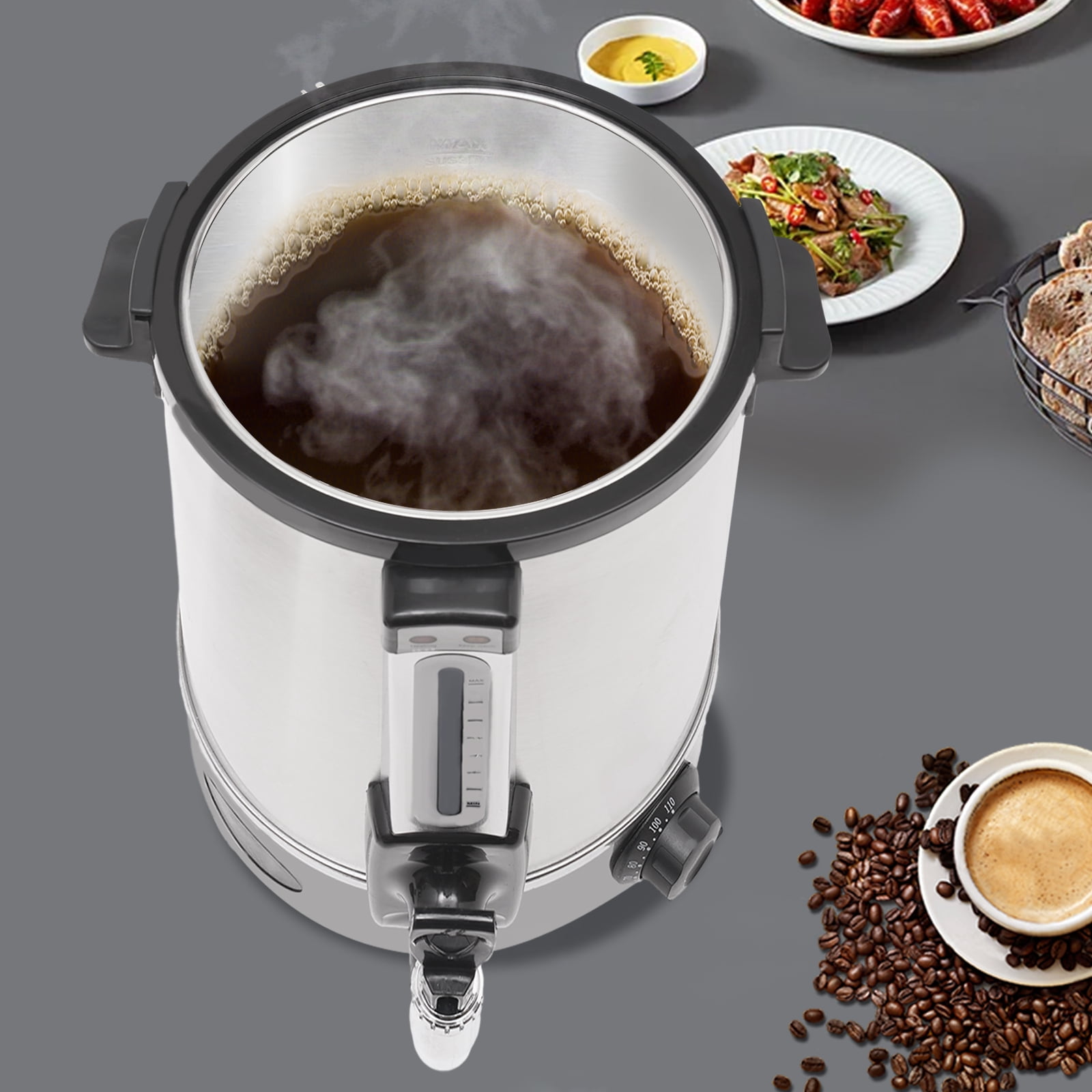 Commercial 4-Gallon Electric Hot Water Boiler, 2200W Stainless Steel Water Heater with Adjustable Thermostat & Insulated Double Layer – Perfect for Office, Events, Cafes & Catering