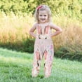 thumbnail image 4 of Girls Easter Jumpsuit Kids Romper Sleeveless Bunny Print with Pockets Pink Spring Outfit Kids Clothes,Size 4 T, 4 of 7
