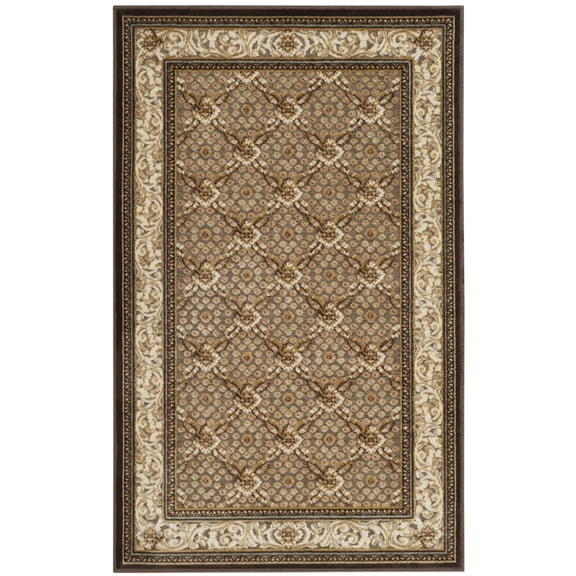 SAFAVIEH Paradise Jonette Geometric Floral Area Rug, Dark Brown, 5'3" x 7'6"