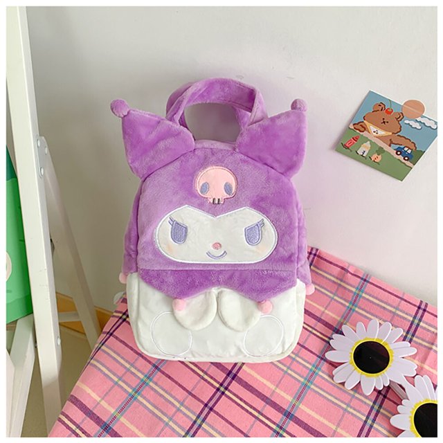 Sanrio My Melody fiambrera de felpa, bolso Kawaii Kuromi, Cartoo, muñeca linda, Tote, Picnic, bolsa de almacenamiento de mano Bento