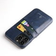 thumbnail image 3 of Wallet Case for iPhone 16, Vintage 2 Credit Card Holders Smooth Synthetic Leather Shock-Absorbent Anti-falling Business Ultra Slim Phone Case Cover for iPhone 16, Blue, 3 of 5