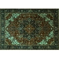 thumbnail image 1 of Ahgly Company Machine Washable Indoor Rectangle Persian Turquoise Blue Traditional Area Rugs, 5' x 7', 1 of 4