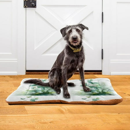 Iauyy 36x24in Washable Dog Bed Mats 4cm Thick Comfort Pet Bed with Non-Slip Bottom for Crates Indoors & Outdoors - Puppy Essentials Shining Like An Emerald Gemstone
