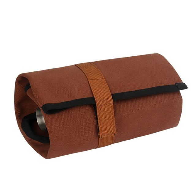 Bartender Kit Bag, Canvas Folding Roll Strap Cocktail Set Carry Bag Portable Professional Bar Kit Bag for Bar Bartending, Parties, Camping Trips