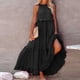 thumbnail image 2 of 2025 Vestido largo sin mangas para mujer, vestido de playa informal con volantes fluidos, vestido de poliéster de cintura alta, tallas S-XXL, 2 of 8