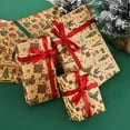 thumbnail image 5 of 3 Rolls Christmas Wrapping Paper for Kids with Cut Christmas Elements Print Brown Kraft Paper with Christmas Lights, Deer, Snowflakes,Snowmen(19.6"27.6", Sheet of 3), 5 of 7