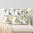 thumbnail image 3 of COOKCOK White Velvet Throw Pillow Covers 20x20 Pack of 2, Vintage Floral Pillow Covers, Mid Century Flower Plant Cushion Covers for Sofa Living Room Home Decor, 3 of 7
