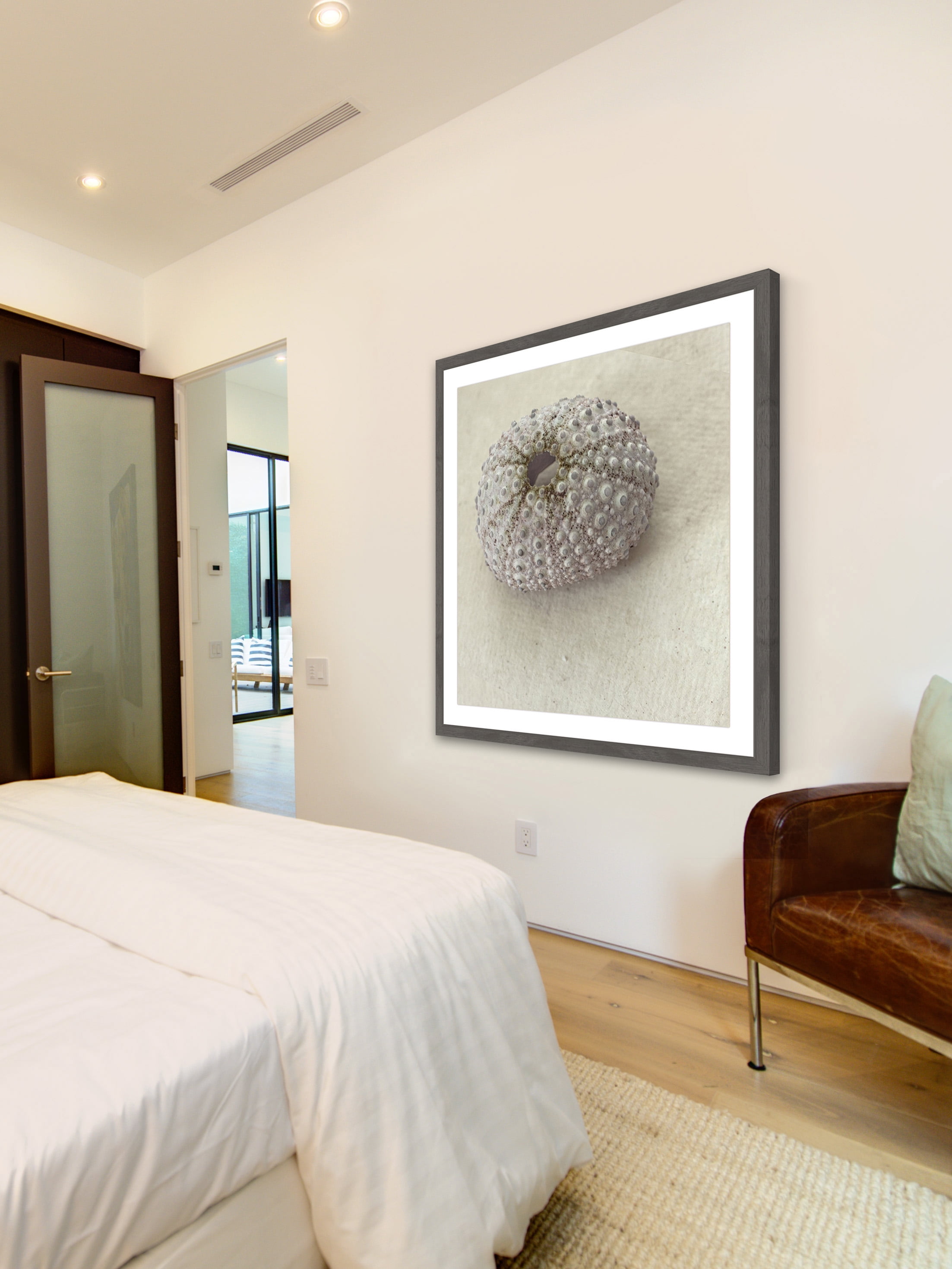 "White Urchin Shell" Framed Painting Print