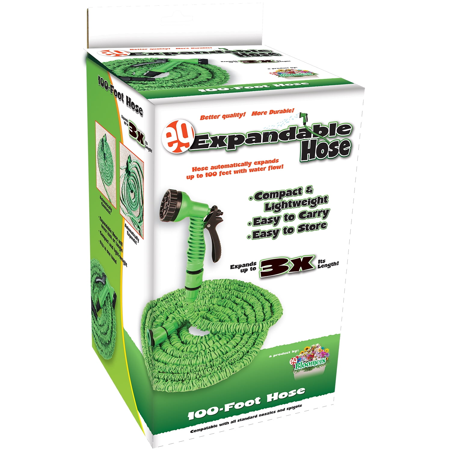 2Packs Deluxe 25 50 75 100FT Expanding Flexible Garden Water Hose Spray Nozzle 