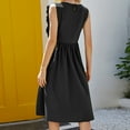 thumbnail image 5 of Wycnly Formal Dresses for Women Casual Ruffle Sleeve Smocked Swing Tank Midi Dresses Sleeveless Round Neck Solid 2024 Summer Knee-Length Dress Black s, 5 of 5