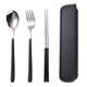 thumbnail image 1 of Nvzi 4pcs Cutlery Set Stainless Steel Flatware , Food-Grade Serving Cutlery Set Tableware Eating Utensils Set,Silvery Black, 1 of 5