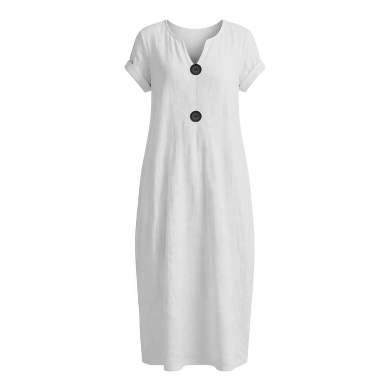 white fitted shift dress White Cotton Dress