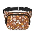 thumbnail image 1 of Disketp Floral Hippie Mushrooms Riñonera de Doble Capa, Bolsa de Cintura Ajustable para Viajes, Correr y Senderismo, Riñonera Ligera para Hombre y Mujer, 1 of 9