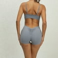 thumbnail image 6 of Wyongtao Women's Sexy Bodysuit Workout Rompers One Piece Summer Outfits Shorts Jumpsuits Gym Yoga Clothes,Gray L, 6 of 9