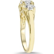 Pompeii 2ct Three Stone Diamond Engagement 14K Yellow Gold Ring (H,VS)