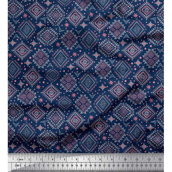 Soimoi Moss Georgette Fabric Aztec Southwestern Printed Craft Fabric by The Yard 42 Inch Wide