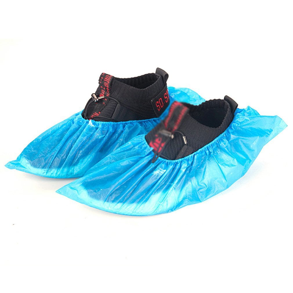 100PCS Disposable Shoe Cover Waterproof And Dustproof Thick Plastic Foot Cover 