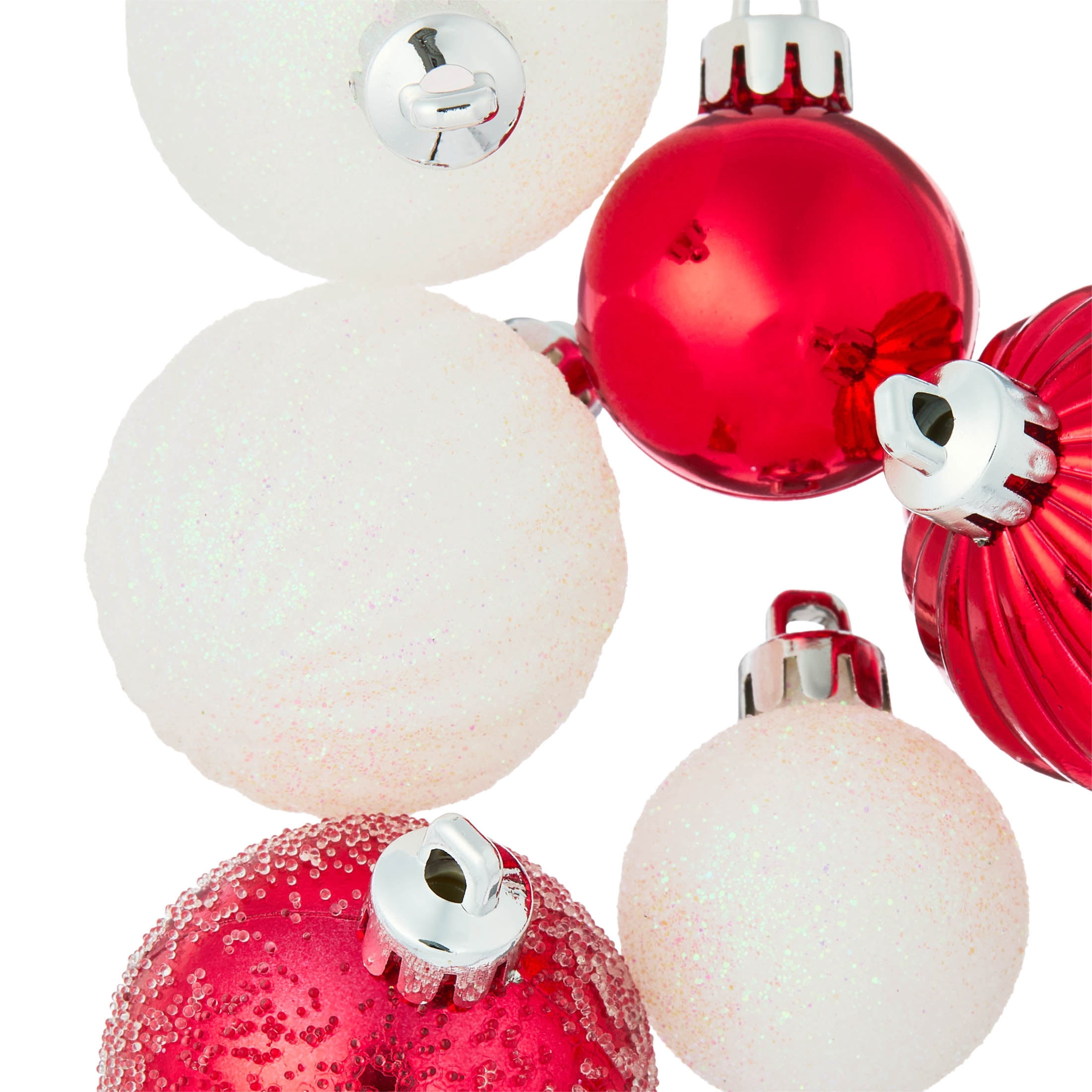 20-Count Red and White Mini Ball Shatterproof Christmas Ornaments, by Holiday Time