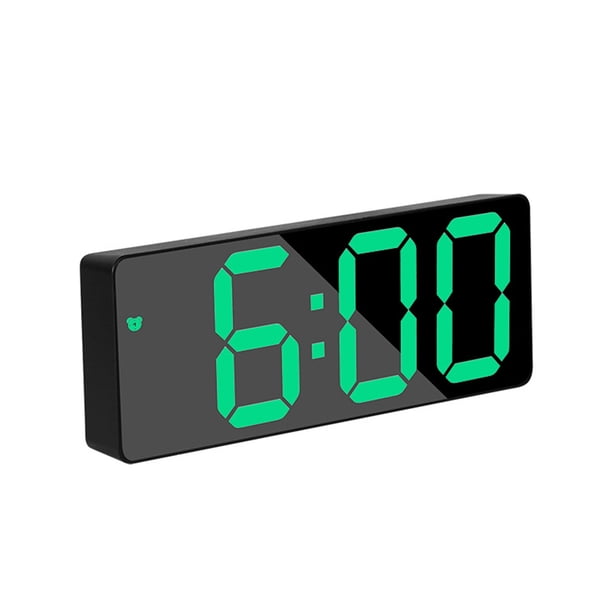 Reloj despertador Inteprter digital con espejo Verde negro