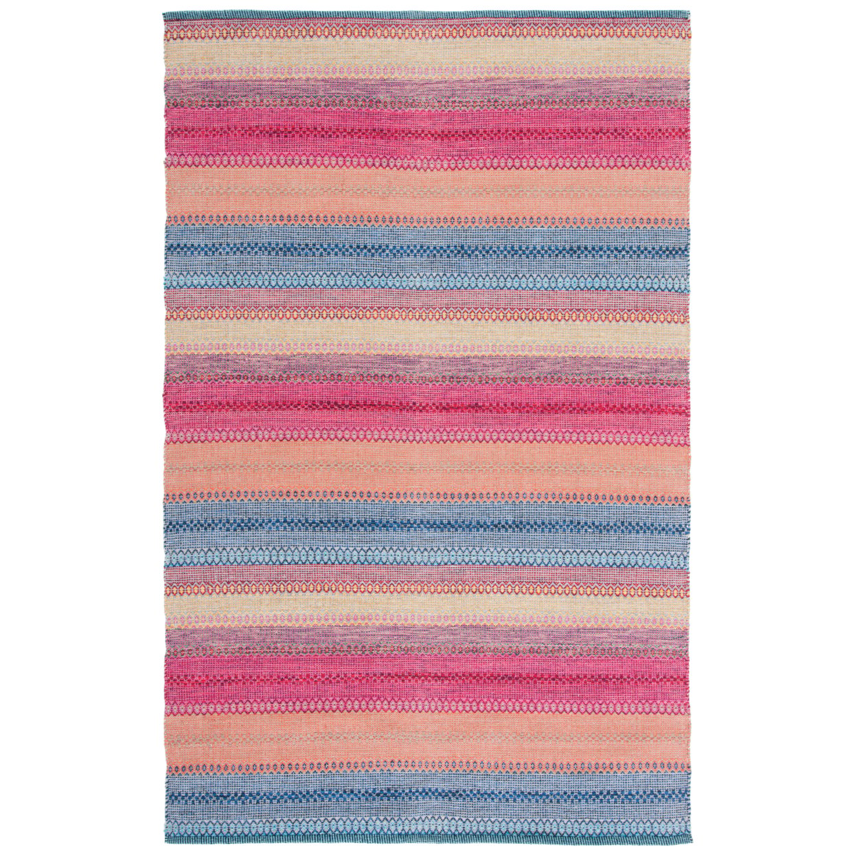 thumbnail image 2 of SAFAVIEH Montauk Albine Striped Cotton Area Rug, Blue/Red, 6' x 9', 2 of 8