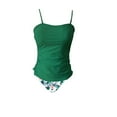 thumbnail image 6 of Two Piece Bandeau Tankini Swimsuits for Women Tummy Control Bathing Suits Strapless Swimwear Swim Top with Bikini Bottom Green M, 6 of 6