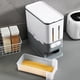 thumbnail image 5 of Contenedor de almacenamiento de granos de comestibles de gran capacidad de 22 lb, dispensador automático de arroz, División gris, 5 of 9