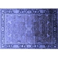 thumbnail image 1 of Ahgly Company Machine Washable Indoor Rectangle Oriental Blue Industrial Area Rugs, 5' x 8', 1 of 4