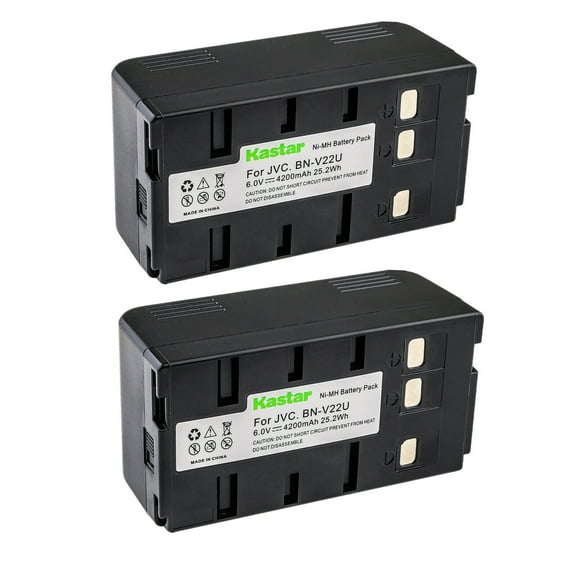 Kastar Battery 2-Pack Replacement for JVC BN-V11U BN-V20U BN-V22U BN-V25U Panasonic BP-12 BP-15 BP-17 BP-18 HHR-V20A/1B HHR-V214A/K HHR-V40A/1B VW-VBS1 VW-VBS1E VW-VBS2 VW-VBS2E Camcorder Battery