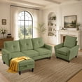 thumbnail image 2 of Soscana Sectional Sofa Set with Storage Ottoman and Accent Chair,Living Room 3 Seat L Shaped Couch and Single Chair Armchair,Living Room Furniture Set for Home Apartment Office Studio, 2 of 7