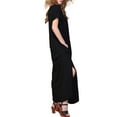 thumbnail image 2 of Doublju Women's V-Neck Short Sleeve Side Slit Maxi Dress with Pockets (Plus Size Available), 2 of 4