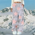 thumbnail image 3 of cfhntfmh Womens Plush Pajama Pants Floral Print Soft Fuzzy Pajama Bottoms Comfy Baggy Pj Palazzo Fleece Lounge Pants, 3 of 4