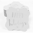 thumbnail image 2 of Inkdotpot Pack Of 50 Real Silver Foil Bracket Shape Paper Tags Happy Holiday Favor Hang Tags, 2 of 7