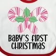 thumbnail image 4 of Inktastic Baby Girl First Christmas Candy Cane Girls Baby Bib, 4 of 4