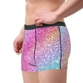 thumbnail image 2 of Yiaed Fun Rainbow Pink Print Men's Soft Cotton Boxer Shorts Breathable Boxers Underwear Moisture-Wicking Underwear Stretch Boxer Briefs for Man-Large, 2 of 5