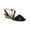 Black Canvas, variant on Womens Yasmine Faux Leather Slip On Wedges
